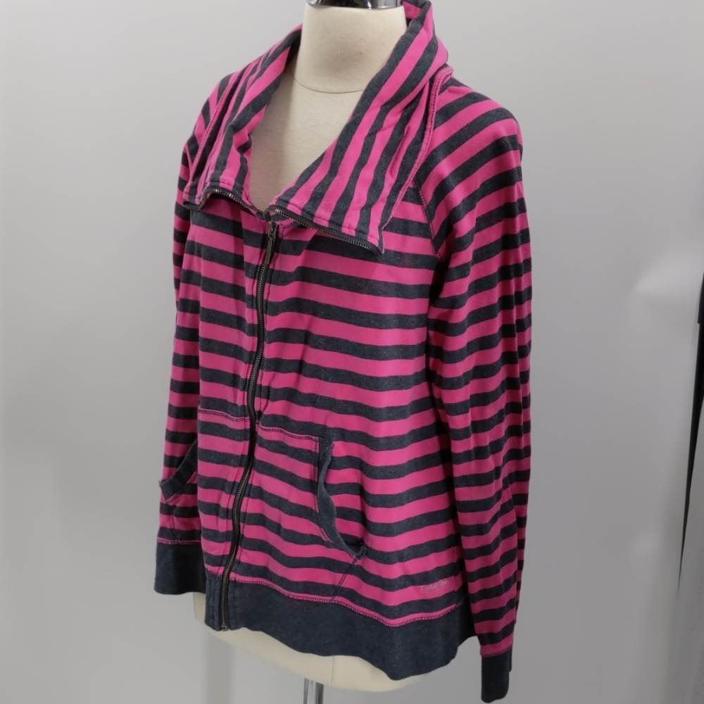 Calvin Klein Performance striped knit jacket-sz 1X